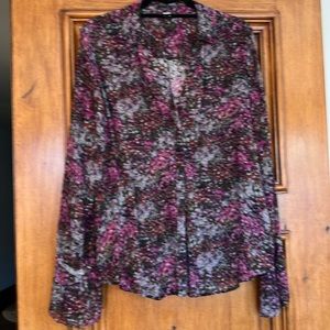 Black and pink Paige Brand long sleeve blouse size Large